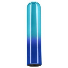 Голубой гладкий мини-вибромассажер Glam Vibe - 9 см.